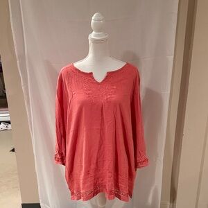 Women’s 2x Coral Tunic Top